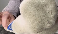 Dirty Stiff Socks and Filthy Soles - Goddess Alya delights in this filthy foot clip featuring dirty socks, sock smelling, dirty feet, sole licking, and more