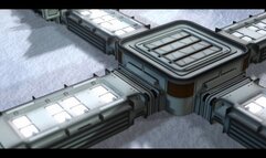 Sci-fi female android fucks a space girl with a strapon on alien world