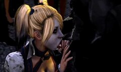 Catwoman and Harley Quinn give a tag team blowjob in compilation