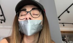 She picked her nose and taped her mouth shut (custom video)