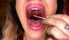 Cleaner of her tonsils and uvula