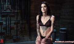 Tattooed pain slave ass flogged