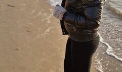 Smoking at the beach after lighter struggle