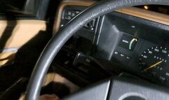 Sonja cranks and drives her newest toy (an Opel Ascona from 1983 with choke)