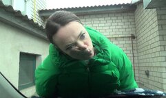 face on glass of a car 1