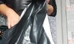 looner baby blowing whale and riding in dress