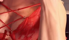 Stripping for you on the hood of the car!