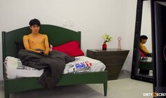 MY STEPMOM AND I SHARE A BED AND SHE ENDS UP SUCKING MY COCK