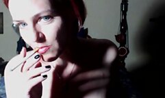 Smoking Tits Tease in Red Lipstick MP4