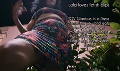 POV Giantess in a Dress Stomps on you and eats you over and over Midnight Milf Giantess Vore Shrinking Mouth tounge and teeth & feet fetish