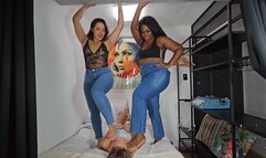 SITTING WITH ALL OUR WEIGHT ON THE SLAVE'S FACE - BY THAY FLORES AND RUBY - PART 1