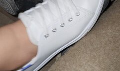 Hard pedal Pumping my Yellow Beetle with White Sneakers