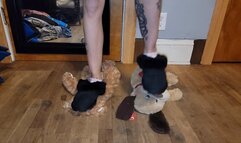 Ugg slippers and sock trample