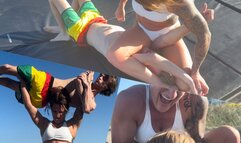 Beach Onslaught- CRAZY LC and Wrestling on the Beach W Frank Fun Size and Taperedphysique