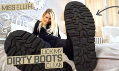 Lick my winter boots clean! ( Boot Fetish and Humiliation with MIss Elli H ) - 4K UHD MP4