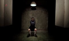 Interrogation of an imprisoned woman in a bunker room (prison play)