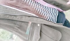 Walking diapered down the track