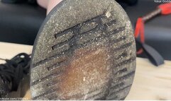 Muddy old DrMartens boots worship and flogging