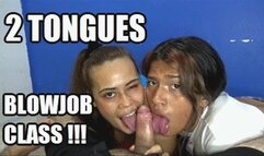 2 MODELS TONGUE FETISH BLOWJOB 240225B6 VIOLET + KARIME TWO TONGUES TEACHING AND LEARNING TRICKS WHILE SUCKING COCK + FREE SHOW SD MP4