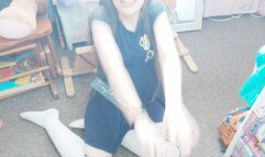 Silly toy time in playroom