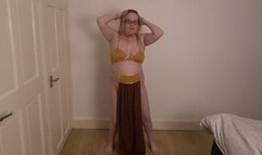 Naughty Princess Leia slave girl dancing striptease