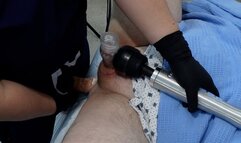 Patient in chastity receives stimulating pegging medfet surgical procedure