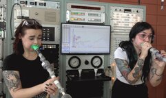 Mia and Rae Exercise Their Lungs With Some Airship Balloons (MP4 - 1080p)