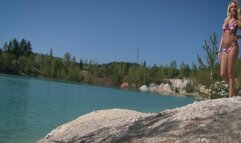 815 blonde buxom Angel Wicky nude in kaolin lake