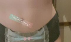 Wetting my black pull up wearing black latex