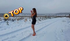 Shivering girl, standing still shivering, goosebumps skin, frozen girl, teeth chattering