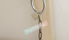 A little tied to the bed