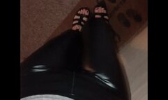 Pissed diapers in leather pants and sandals