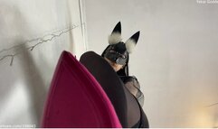 Painfull chest and stomach trample in pink stilettoes and face trample with in black stockings and bare feet