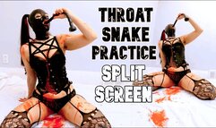 Training my Throat with a Vinyl Snake - Split Screen
