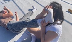 Socked Toe Wiggling Match