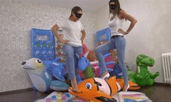 Our high heels destroy all of your inflatables!