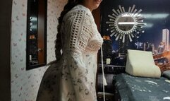 Kristen Hill BBW short dress, no underwear