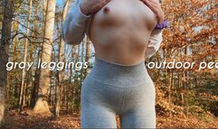 Gray Leggings Outdoor Pee
