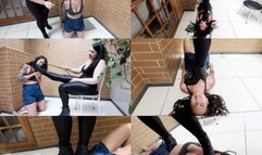 BOOTS AND BAREFOOT TRAMPLING - LETICIA MILLER & SLAVE ANNY LEE - EXCLUSIVE LM VIDEOS MARCH 2024 - CLIP 1