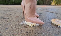 Jam Doughnuts and Plushie Crush in Nude Stilettos