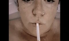 Bath time with nose exhales