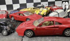 Collectible metal Cars under aggressive metal heels