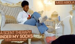 My special scent therapy under my socks for my white foot rat ( Sock Domination with Miss Abilola ) - FULL HD wmv