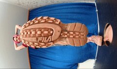 Floor-face trampled under dirty Fila sneakers - view from ground (part 2 of 4), flo473xp 1080p