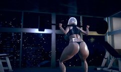 The two succubi slammed into the girl's massive cock