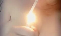 Tits and smoking in the bath
