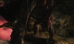 Blodelf's a footjob and pussy exposé for the monster's Big Cock