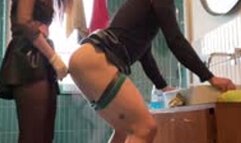 Mistress Jardena: My sissy maid was cleaning the bathroom and she looked so vulgar that I could not resist