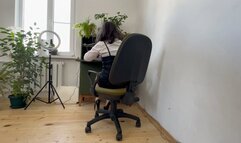 stuck under working desk avi