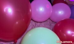 Easter bunny pops over for balloon orgasm 4K